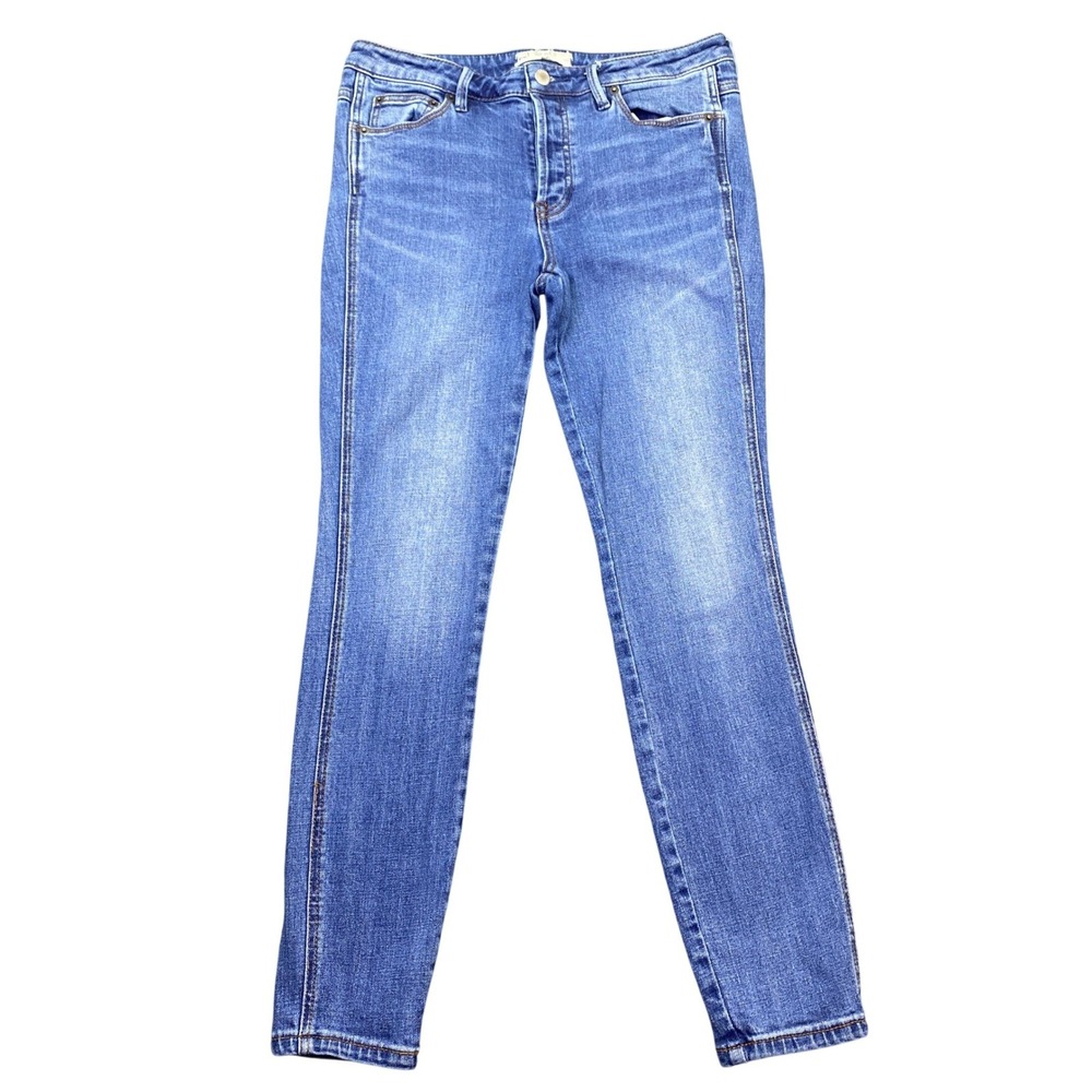 Free People Womens W28 Blue Skinny Button Fly Stretch Denim Jeans OB475123